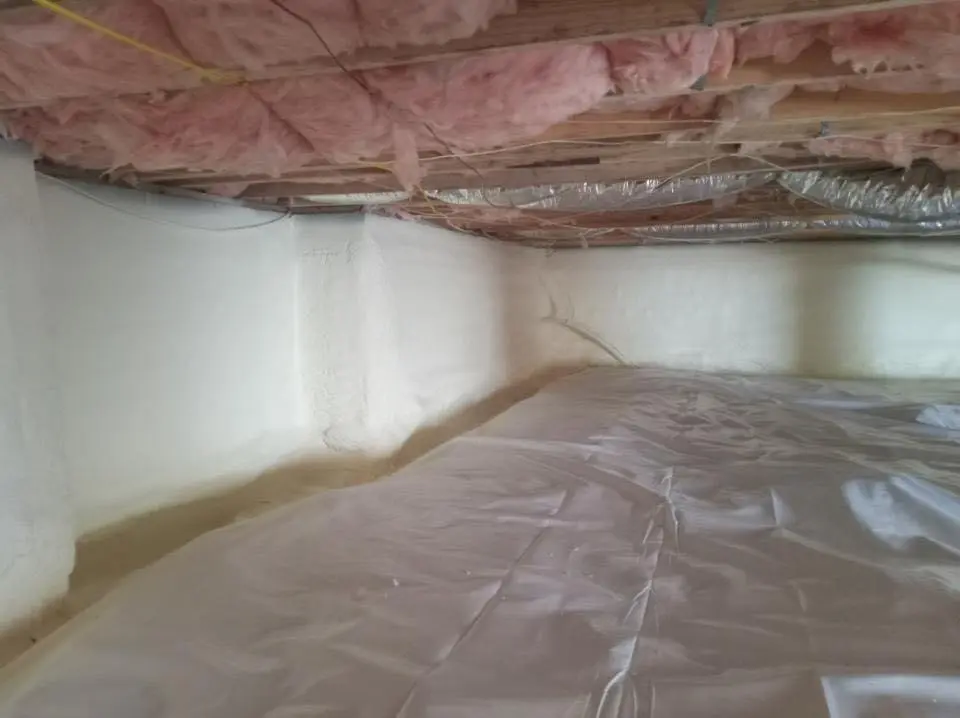 Crawl space encapsulation with closed-cell spray foam for Attic Insulation in Whitestown